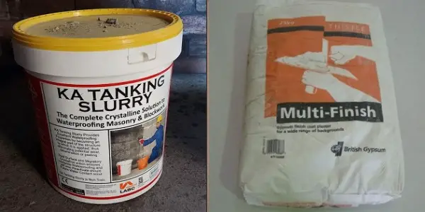 can you plaster over tanking slurry